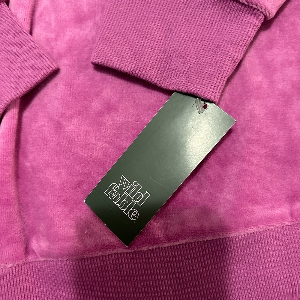 Wild Fable Womens Quarter Zip Velour Tunic Sweatshirt Magenta - Picture 4 of 4